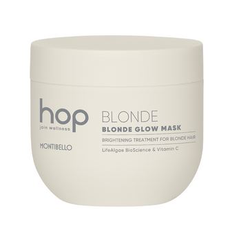 Montibello HOP Blonde Glow Mask, Maska Rozświetlająca i Neutralizująca Refleksy do Włosów Blond i Rozjaśnianych 500ml