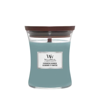 Woodwick Evergreen Cashmere Świeca Zapachowa z Drewnianym Knotem, 275g