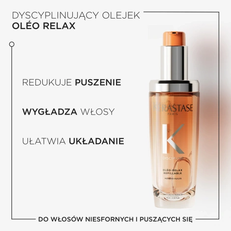 Kérastase Discipline Oleo-Relax Refillable Olejek Włosy Puszące się do Wielokrotnego Napełniania, 75ml