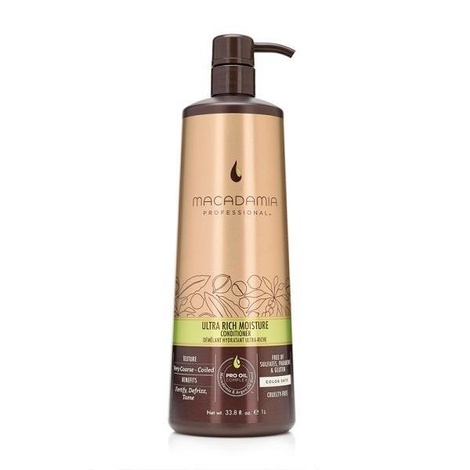 Macadamia Ultra Rich Conditioner 100% Vegan, Odżywka do Włosów Bardzo Suchych i Zniszczonych, 1000ml + Dozownik