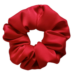 Glamour Scrunchie Satyna Jedwabna Ręcznie Wykonana Gumka do Włosów, Czerwona M