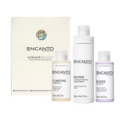 Encanto do Brasil Zestaw ULTIMATE BLONDE w, 1. clarifyning shampo 100ml, 2.straightening treatment 200ml 3. leave in 100ml