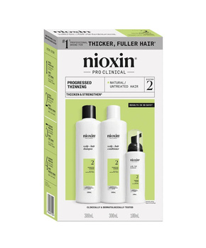 Nioxin Pro Clinical 2 Zestaw XL Oczyszczający do Włosów Naturalnych z Mocnym Przerzedzeniem 300+300+100ml