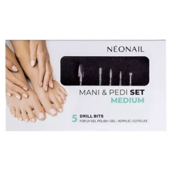 NeoNail Mani & Pedi Set Medium, Zestaw Frezów 5szt