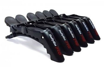 BaByliss PRO Crocodile Clip, Profesjonalne Karbonowe Klipsy Klamry Krokodylki do Włosów 6 szt. M2941E