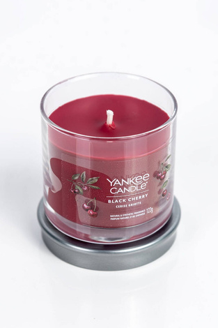 Yankee Candle Signature Small Tumbler Fruity Black Cherry, Mała Świeca Sojowa, Zapach Dojrzałych Wiśni, 122g
