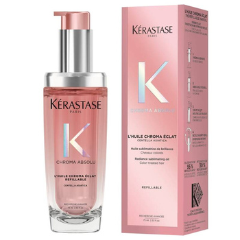 Kerastase Chroma Absolu Refillable, Rozświetlający Olejek do Włosów Farbowanych do Wielokrotnego Napełniania, 75ml