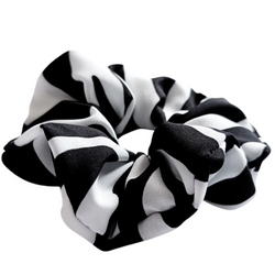Glamour Scrunchie Ręcznie Wykonana Gumka do Włosów, Zebra, M