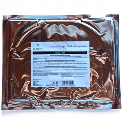 Clarena Crystal Collagen Gold Anti-Age Mask, Przeciwzmarszczkowa Maska w Płacie do Twarzy