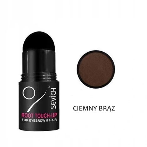 Sevich Root Touch Up Eyebrow and Hair, Dark Brown, Puder do Brwi i Włosów + Szablony, Ciemny Brąz
