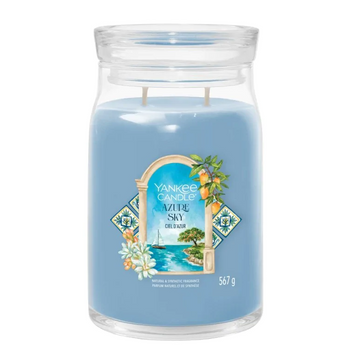 Yankee Candle Signature Large Jar Azure Sky, Duża Świeca Sojowa z Dwoma Knotami, 567g