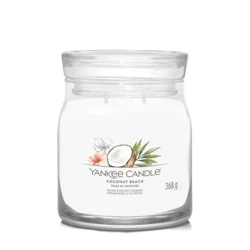 Yankee Candle Signature Coconut Beach, Średnia Świeca Sojowa z Dwoma Knotami, 368g
