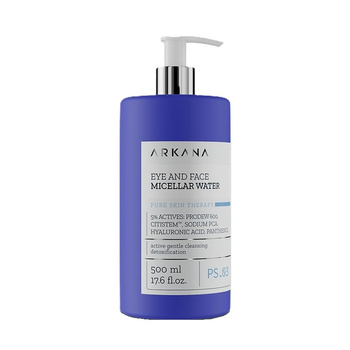 Arkana Eye + Face Micellar Water, Woda Micelarna do Demakijażu Oczu i Twarzy, 500ml