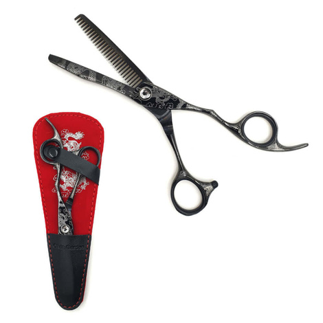 Olivia Garden Degażówki Dragon Thinner EUR 6,28", Nożyczki Degażówki + Etui SH-DG1PC-TR62E