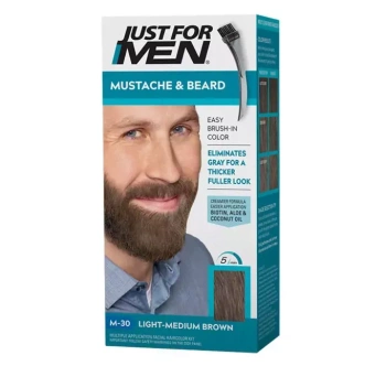 Just For Men Żel Koloryzujący do Brody, Wąsów, Baków, M-30, Średni Jasny Brąz 28g