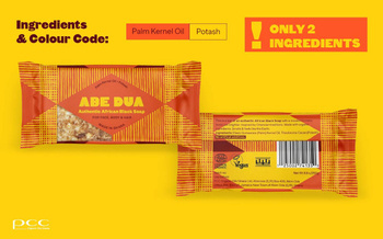 Abe Dua Ghana Authentic African Black Soap, Autentyczne Czarne Mydło Afrykańskie, 100% Naturalne, 2 Składniki 100g
