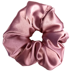 Glamour Scrunchie Satynowa Ręcznie wykonana Gumka do Włosów, Brudny Róż M