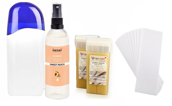 Zestaw do Depilacji Woskiem Podgrzewacz, 2 X Wosk ,100 X Paski do Depilacji, Olejek 150ml