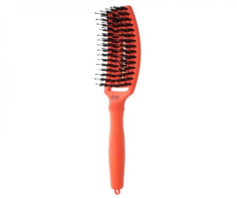 Olivia Garden Finger Brush Care Iconic Szczotka do Rozczesywania Włosów i Masażu, Włosie Dzika, Medium Orange Spritz