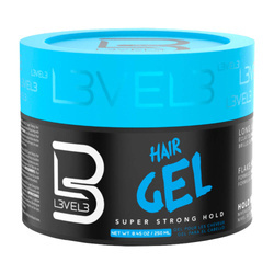 L3VEL3 Super Strong Hair Gel, Żel Ultra Mocny, bez Efektu Sztywności i Tłustego Wykończenia, 250ml
