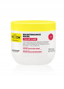 Alfaparf Yellow Color Care Mask, Regenerująco Odżywcza Maska do Włosów Farbowanych, 500ml