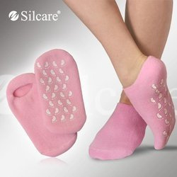 Silcare Skarpetki Wykonane z Bawełnianej Frotte z Wkładem Żelowym Nawilżające Produkt Wielokrotnego Użytku