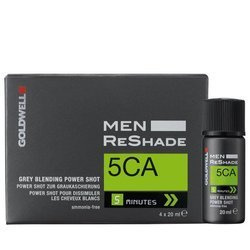 Zestaw Goldwell Men Reshade Power Shot Odsiwiacz do włosów - Men Reshade 5CA - Chłodny Popielaty Brąz 4x 20ml