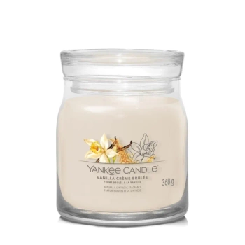 Yankee Candle Vanilla Creme Brulee, Średnia Świeca Sojowa z Dwoma Knotami, 368g