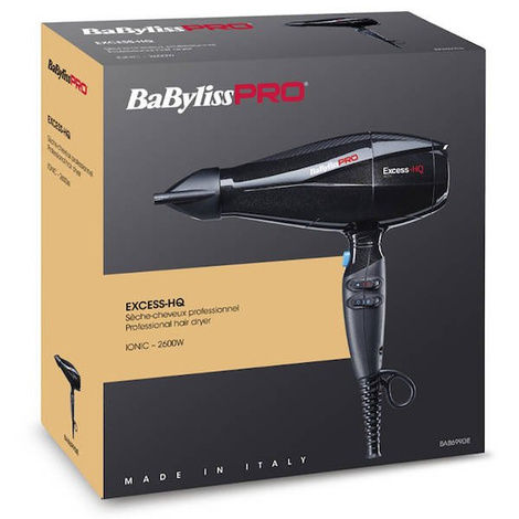 BaByliss PRO Excess HQ Hair, Najmocniejsza Suszarka do Włosów z Jonizacją, 2600W BAB6990IE