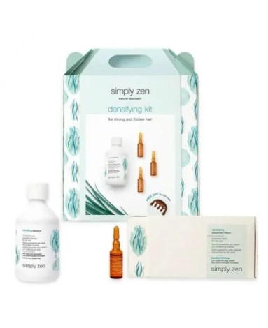Z.One Simply Zen Densifying Rooting Set, Zestaw Przeciw Wypadaniu Włosów, Szampon 250ml, Ampułki 16x7ml, Grzebień