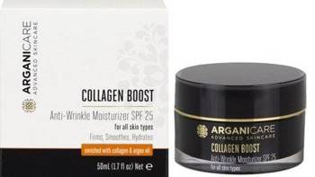 Arganicare Coolagen Boost Anti-Wrinkle Moisturizer SPF 25 Krem Przeciwzmarszczkowy z Filtrem UV, Kolagenem i Olejkiem Arganowym 50ml