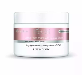 Bielenda Professional Lift&Glow Mask, Liftingująca Maska Algowa do Twarzy z Efektem Glow, 115g