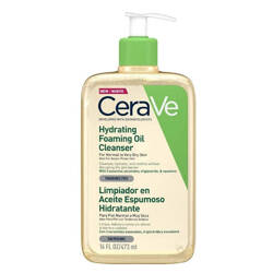 CeraVe Hydrating Foaming Oil Cleanser, Nawilżający Pieniący się Olejek do Mycia Twarzy i Ciała, 473ml