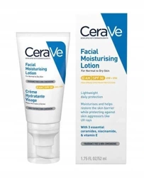 CeraVe Spf50 Moisturising Face Lotion, Nawilżający Krem do Twarzy do Suchej Skóry z Filtrem UV, 52ml