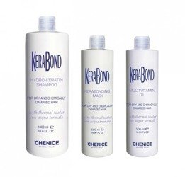 Chenice Beverly Hills Kerabond System 3 Fazowej Rekonstrukcji: Szampon 1000ml Maska 500ml Olejek 500ml