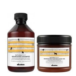 Davines Naturaltech Nourishing Hair Building Pak, Shampoo - Maska, Szampon Nawilżający do Suchych Łamliwych Włosów 2x 250ml