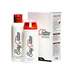 EasyTattoo Zestaw do Pielęgnacji Tatuażu, Żel Oczyszczający, Krem do Pielęgnacji, 125ml, 100ml