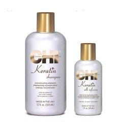 Farouk Chi Keratin Zestaw Regenerujący z Keratyną Szampon 355ml Jedwab z Keratyną 59ml