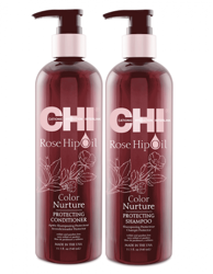Farouk Chi Rose Hip Oil Color Kit Zestaw do Włosów Farbowanych Szampon Odżywka 2x739ml