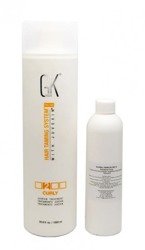 GkHair Global Keratin Curly Keratyna Zabieg Prostujący Włosy 100ml + Szampon Oczyszczający 40ml, Opakowania Zastępcze