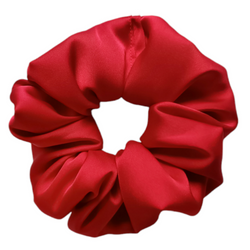 Glamour Scrunchie Satyna Jedwabna Gumka do Włosów, Czerwona