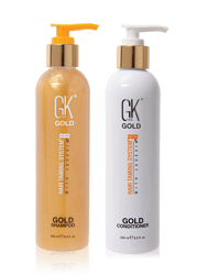 Global Keratin Gkhair Gold Shampoo 250ml Conditioner 250ml Zestaw Odbudowujący do Stosowania po Zabiegu Keratynowego Prostowania Włosów