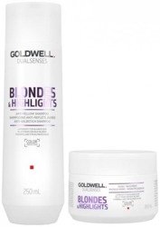 Goldwell Dualsenses Blondes & Highlights - Zestaw : Szampon i Maska do Włosów Blond i z Pasemkami, 250ml + 200ml