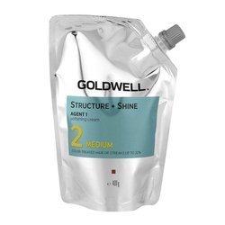 Goldwell Structure + Straight Shine, Trwała Prostująca, Agent 1, Medium 2, Krem Zmiękczający dla Włosów Farbowanych lub z Pasemkami do 30% 400g