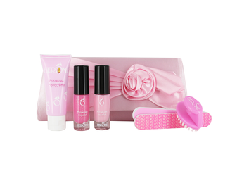 Herome Princess Set In Clutch 3pcs, Zestaw Prezentowy do Manicure, 2 Lakiery do Paznokci, Krem, Pędzelek, Pilnik