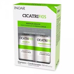 INOAR Cicatrifios Duo Pack Zestaw Prezentowy Odżywczy Szampon Odżywka do Włosów po Zabiegach Keratynowych 2x 250ml