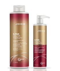 Joico K-Pak Color Therapy, Zestaw Regeneracyjny do Włosów Farbowanych, Szampon 1000ml, Maska Luster Lock 500ml