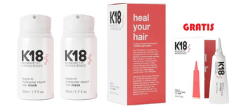 K18 Leave-in Molecular Repair Hair Mask Profesjonalna Molekularna Maska do Włosów Bez Spłukiwania Zestaw 2x 50ml + 5ml GRATIS