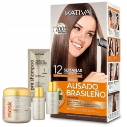 Kativa Brazilian Straightening Alisado Brazylijski Zabieg Keratynowego Prostowania Włosów Zestaw