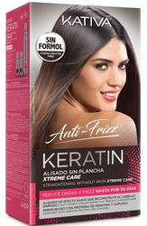 Kativa Keratin Anti-Frizz Xtreme Care Zestaw do Prostowania Włosów Bez Prostownicy Odbudowa Zniszczonych Włosów